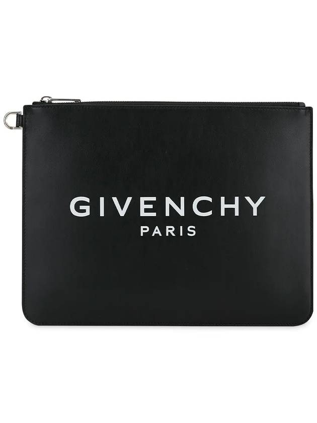 logo large clutch bag black - GIVENCHY - BALAAN.