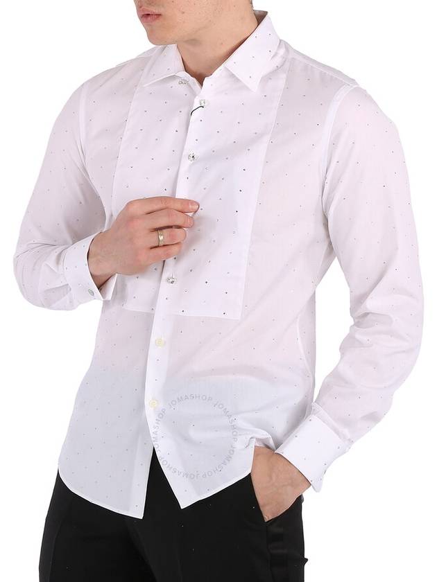 Burberry Men's White Cotton Poplin Embellished Dress Shirt, Brand Size 40 (Neck Size 15.75") - BURBERRY - BALAAN 3