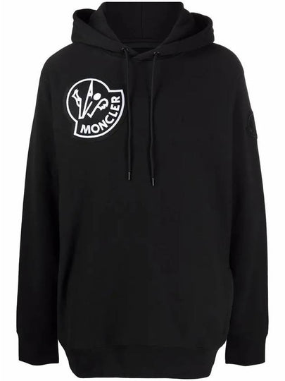 Logo Motif Hoodie Black - MONCLER - BALAAN 2