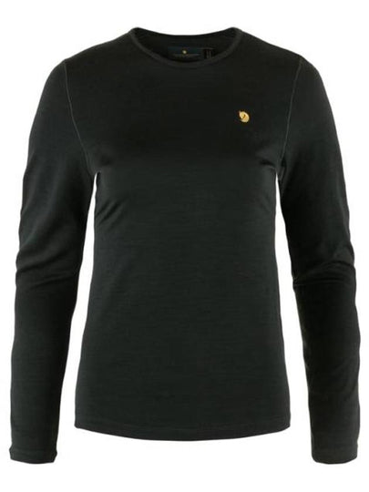 Women's Bergtagen Thin Wool Long Sleeves T-Shirt Black - FJALL RAVEN - BALAAN 2