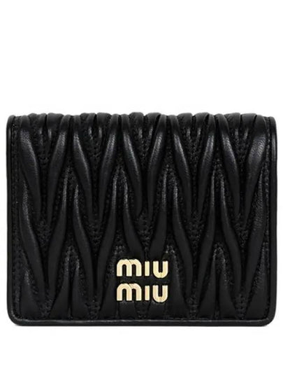 Matelasse Leather Half Wallet Black - MIU MIU - BALAAN 2