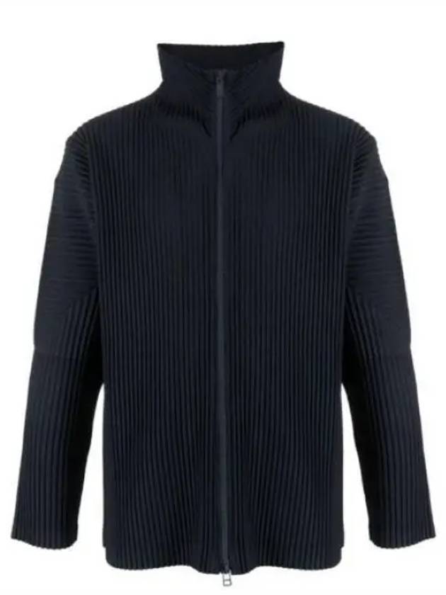 Pleated Zip Up Cardigan Black - ISSEY MIYAKE - BALAAN 2