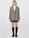 Trendy overfit homespun half-coat wool jacket gray 0064 - VOYONN - BALAAN 5