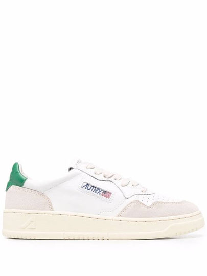 Medalist Suede Green Tab Low Top Sneakers White Beige - AUTRY - BALAAN 2