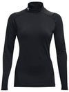 UA Heartgear Compression Mock Long Sleeve T-Shirt Black - UNDER ARMOUR - BALAAN 2