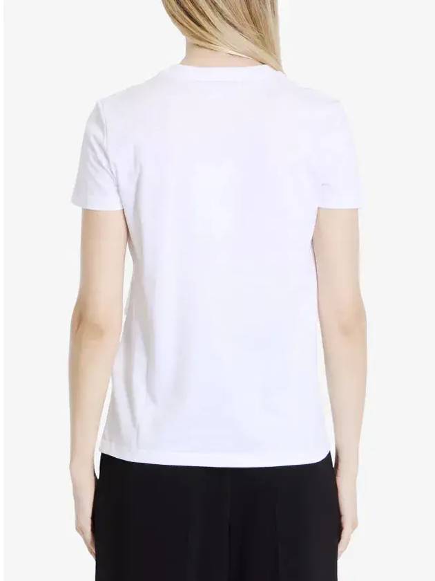 Embroidered Logo Crewneck Short Sleeve T-Shirt White - MAX MARA - BALAAN 3