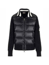 Padded Cotton Cardigan Black - MONCLER - BALAAN 1