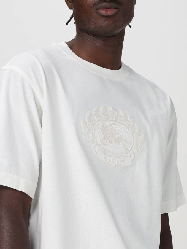 Embroidered Logo Cotton Short Sleeve T-Shirt White - BURBERRY - BALAAN 6