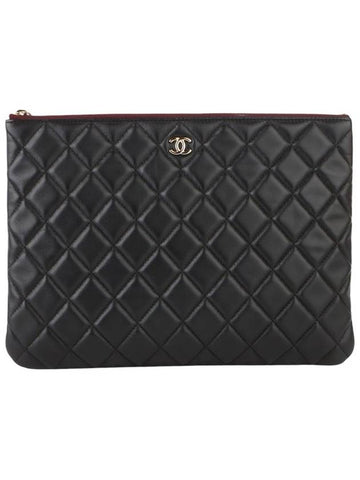 A82545 Lambskin pocket clutch gold plated new medium overseas invoice 33561Y - CHANEL - BALAAN 1