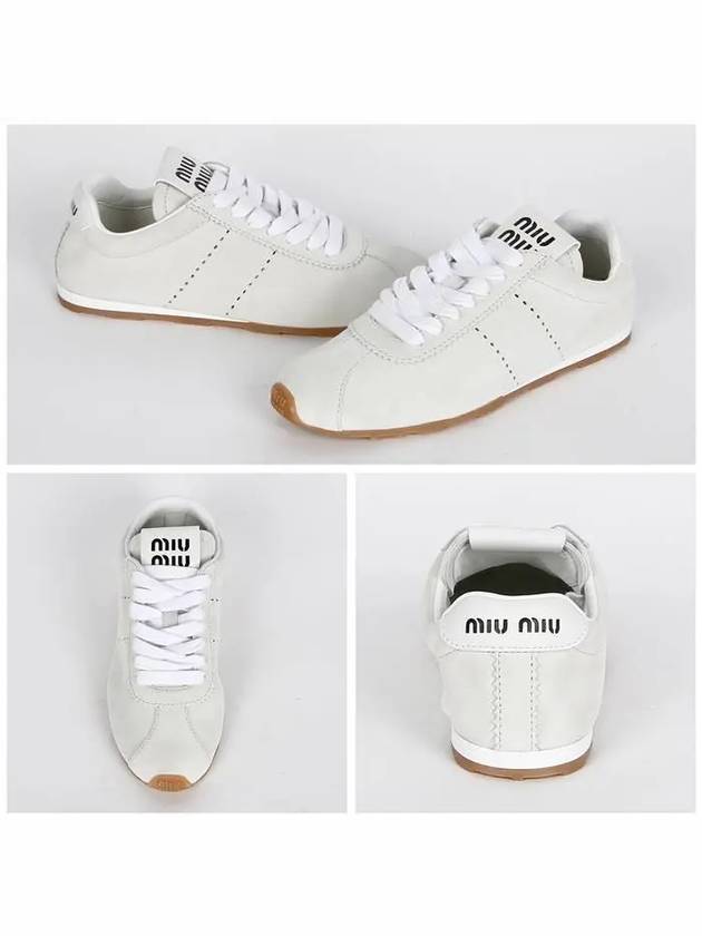 Plum Suede Low Top Sneakers White - MIU MIU - BALAAN 3