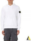 Wappen Patch Brushed Cotton Fleece Hoodie White - STONE ISLAND - BALAAN 2