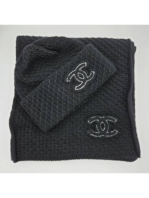 CC logo cashmere beanie black - CHANEL - BALAAN 9