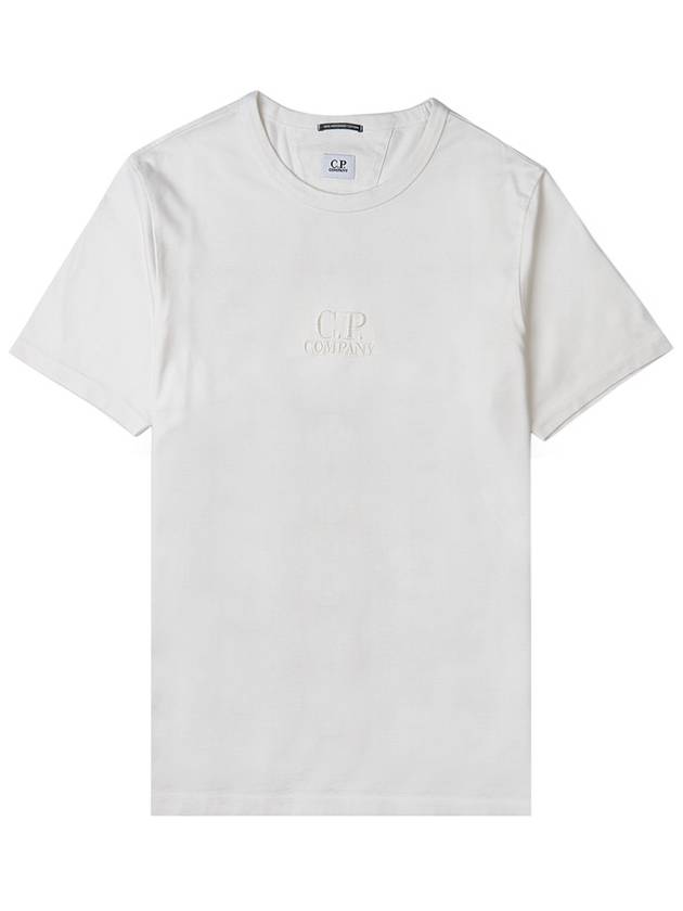 Embroidered Logo Cotton Short Sleeve T-Shirt White - CP COMPANY - BALAAN 2