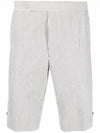 Classic Striped Backstrap Wool Bermuda Shorts Grey - THOM BROWNE - BALAAN 2