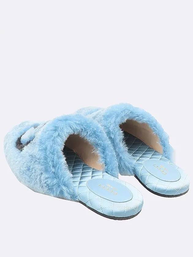 719847 Pastel Blue Color Interlocking G Macara Women s Slippers - GUCCI - BALAAN 4