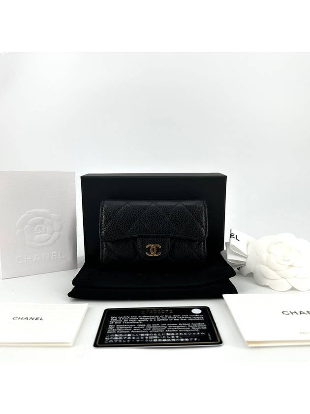 Classic caviar gold flap card wallet - CHANEL - BALAAN 1