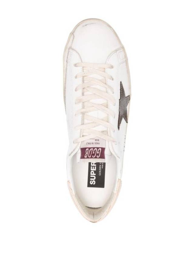 Superstar Brown Tab Classic Leather Low Top Sneakers White - GOLDEN GOOSE - BALAAN 5