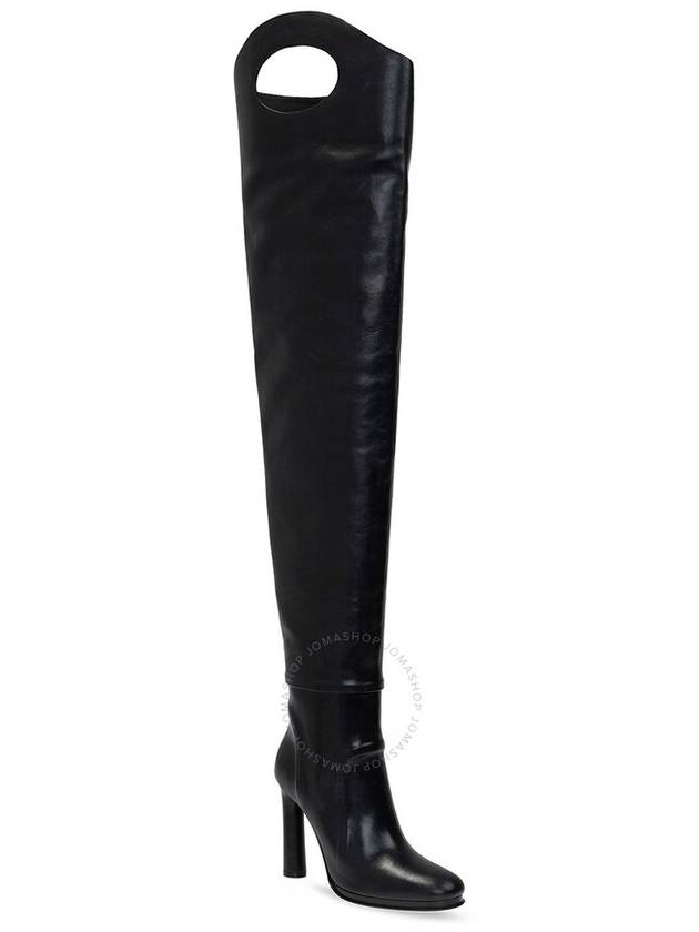 Women's Leather Long Boots Black - BURBERRY - BALAAN 4