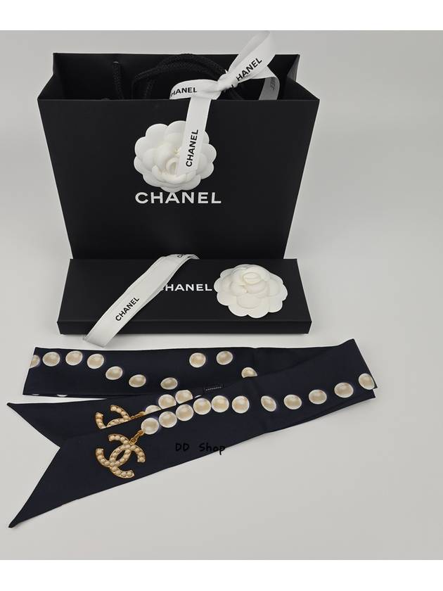 Slim Bandeau Silk Twill & Navy - CHANEL - BALAAN 6