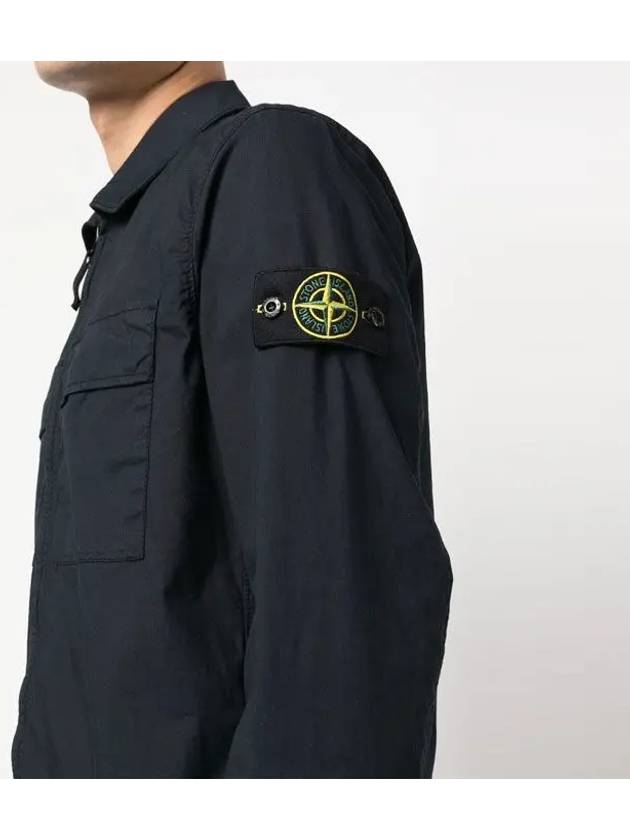 Wappen Patch Double Pocket Cotton Zip-Up Jacket Dark Navy - STONE ISLAND - BALAAN 5