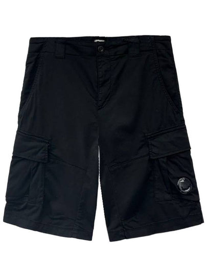 Men's Stretch Satin Lens Cargo Shorts Black - CP COMPANY - BALAAN 2