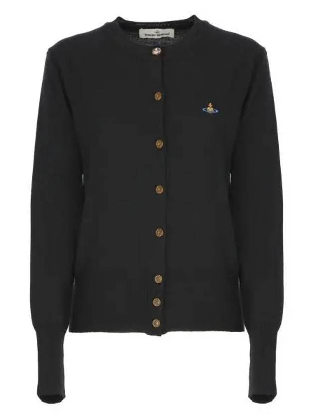 Bea Embroidered Logo Cardigan Black - VIVIENNE WESTWOOD - BALAAN 2