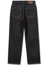 Semi-Wide Raw Denim Pants Black Indigo - WEST GRAND BOULEVARD - BALAAN 3