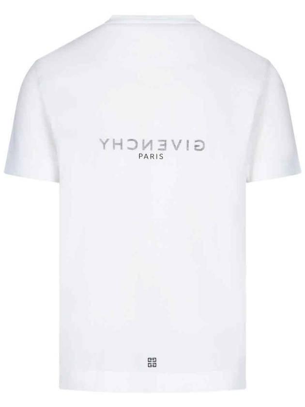 Men's Reverse Logo Round Slim Short Sleeve T-Shirt White - GIVENCHY - BALAAN 3