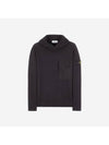 Garment Dyed Brushed Cotton Fleece Hoodie Black - STONE ISLAND - BALAAN 1