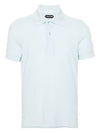 Terry Cotton Short Sleeve Polo Shirt Crystal Blue - TOM FORD - BALAAN 2