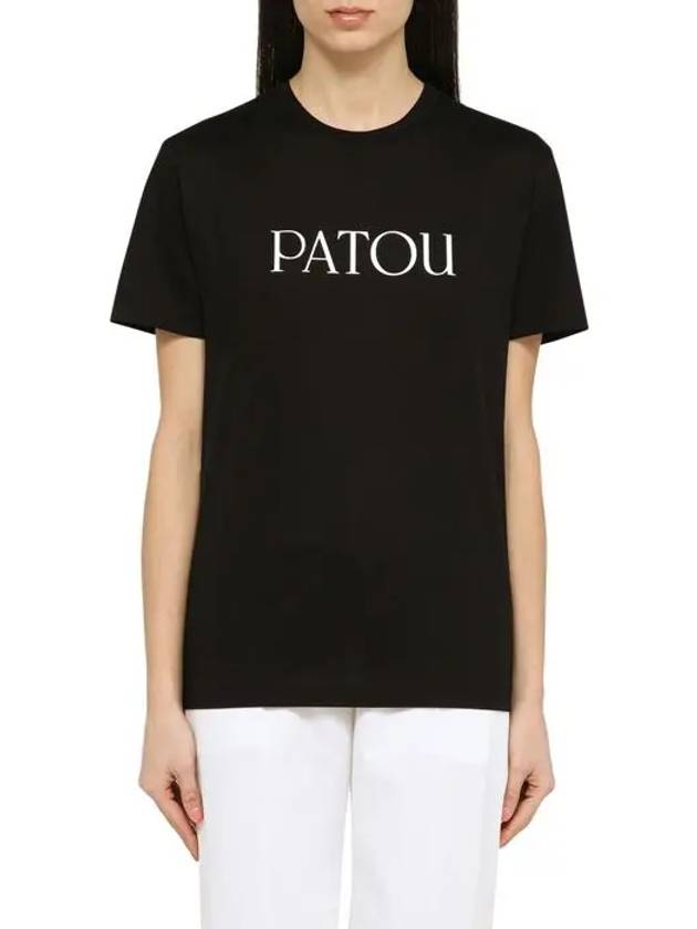 Logo Cotton Short Sleeve T-Shirt Black - PATOU - BALAAN 6