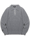 Lambswool collar button point knit LGREY - 20THHOLE - BALAAN 3