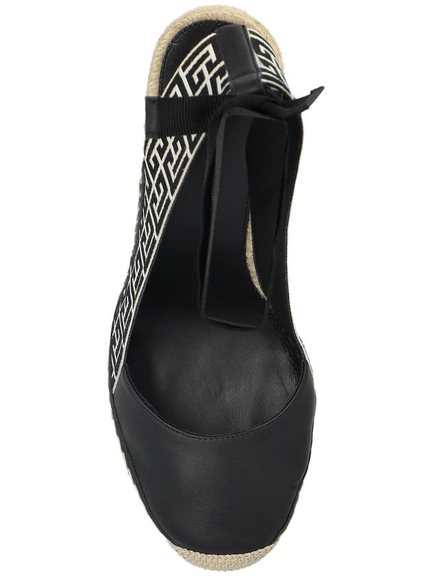 Balmain Wedge Sandals Alex Monogram, Women's, Black - BALMAIN - BALAAN 6