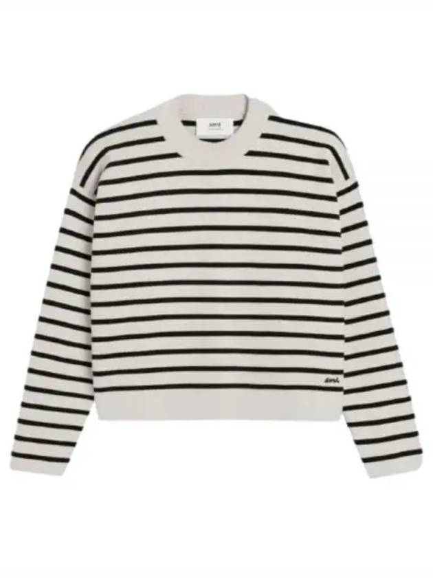 Striped Cotton Wool Knit Top - AMI - BALAAN 2