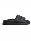 Diagonal FF Jacquard Slippers Grey - FENDI - BALAAN 2