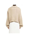 Trucker Collar Zip-Up Cardigan Natural Beige - LEMAIRE - BALAAN 4