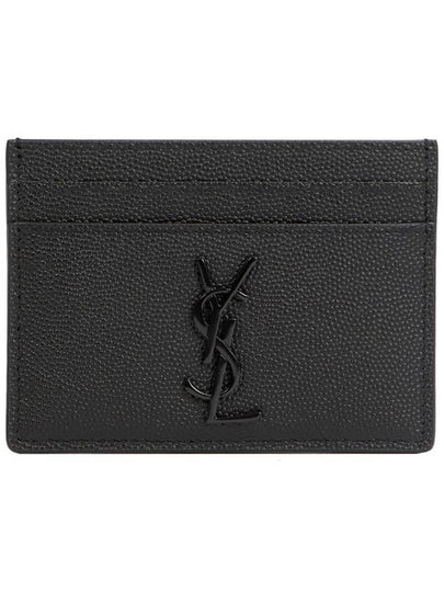 Monogram Caviar Leather Card Wallet Black - SAINT LAURENT - BALAAN 2