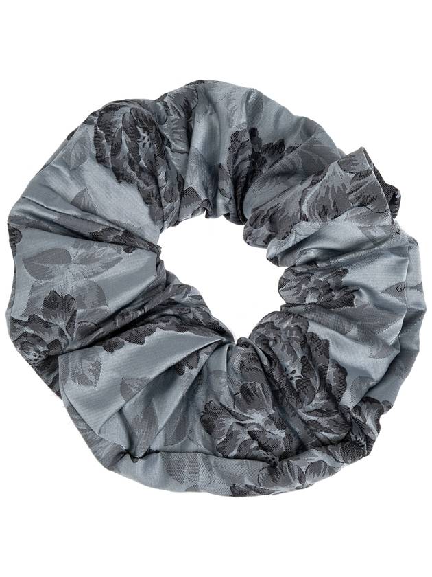 Ganni Hair Scrunchie With Floral Pattern, Women's, Grey - GANNI - BALAAN 1