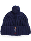 Bear Pom Pom Beanie Hunter Navy - POLO RALPH LAUREN - BALAAN 1