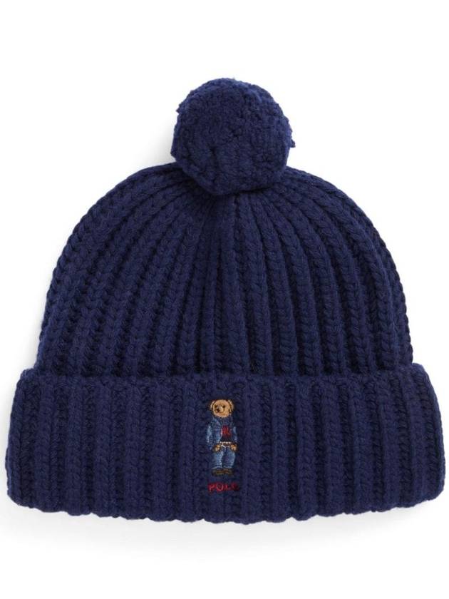 Bear Pom Pom Beanie Hunter Navy - POLO RALPH LAUREN - BALAAN 1