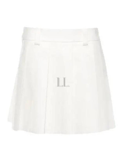 Mini Cotton Pleated Skirt White - MIU MIU - BALAAN 2