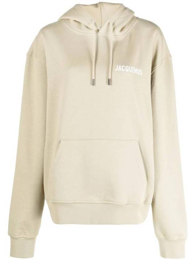 Chest Logo Print Classic Fit Cotton Hoodie Light Khaki - JACQUEMUS - BALAAN 2