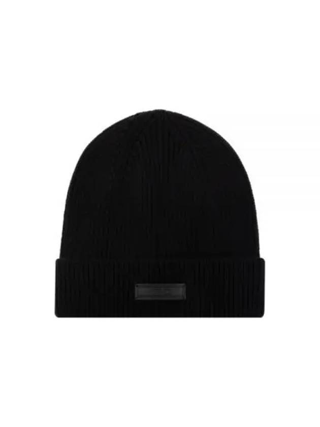 Logo Patch Knit Beanie Black - VERSACE - BALAAN 2