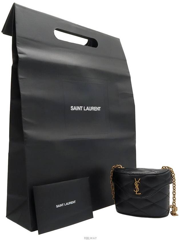 Black lambskin micro box gold chain mini cross bag 766793 - SAINT LAURENT - BALAAN 2