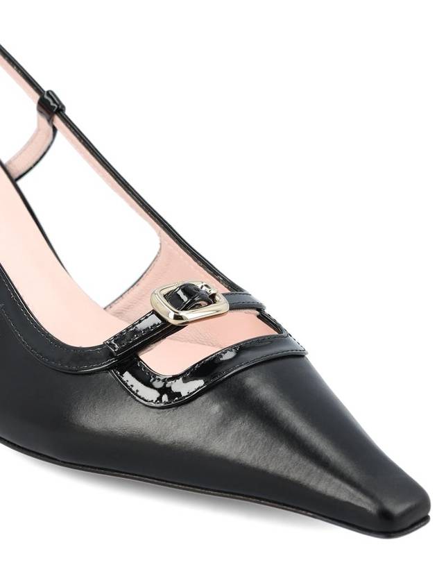 Viv' Canard Metal Mini Buckle Slingback Heel Black - ROGER VIVIER - BALAAN 5