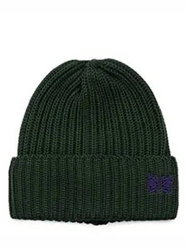 23FW green logo wool beanie NS064 GREEN - NEEDLES - BALAAN 5