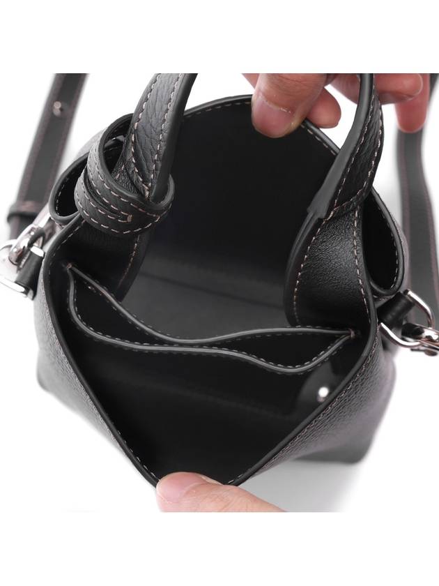 Micro Leather Mini Tote Bag Black - TOD'S - BALAAN 7