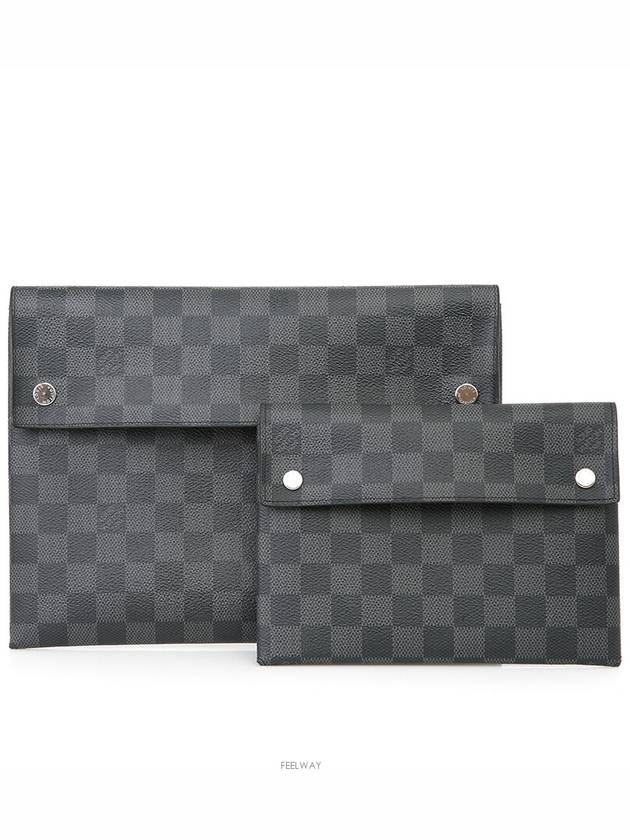 Damier Graphite Alpha Triple Pouch Clutch N60255 - LOUIS VUITTON - BALAAN 1