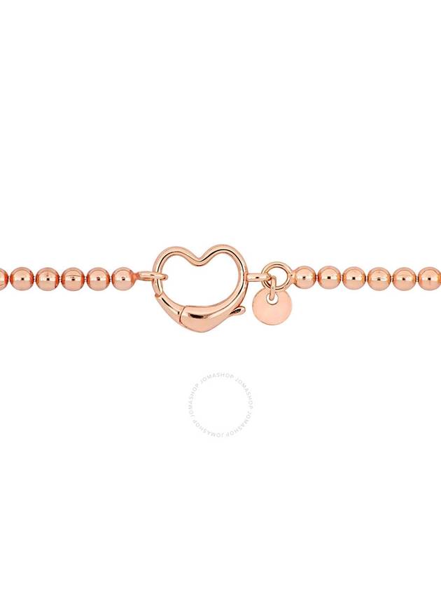 Amour Bead Link Bracelet in Pink Plated Sterling Silver with Heart Clasp - AMOUR - BALAAN 2