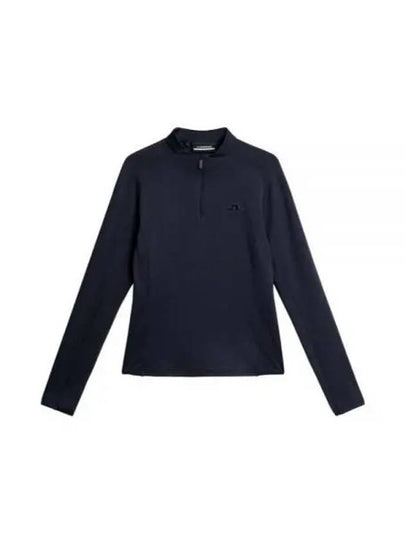 Steffi Mid Layer Quarter Zipper Long Sleeve T-Shirt Navy Melange - J.LINDEBERG - BALAAN 2